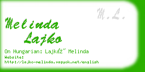 melinda lajko business card